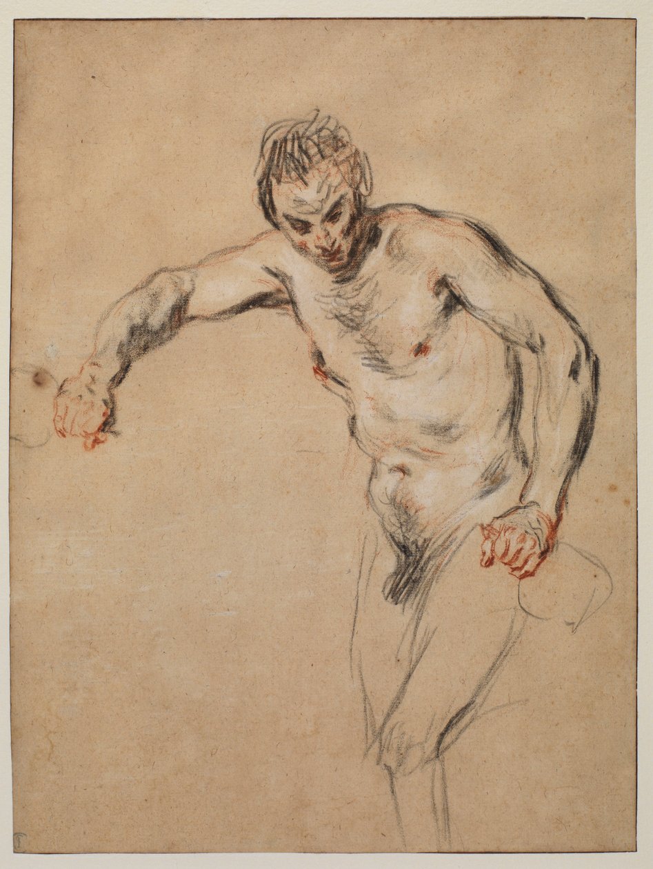 Sátiro, derramando vinho, 1717 de Jean Antoine Watteau