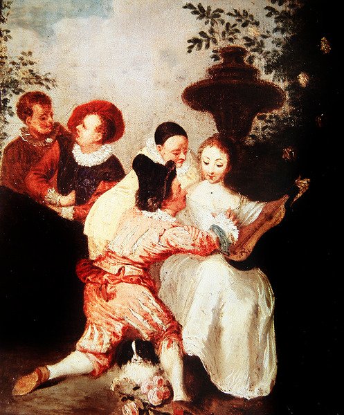 Estudo para o contador de histórias (ver também 182573) de Jean Antoine Watteau