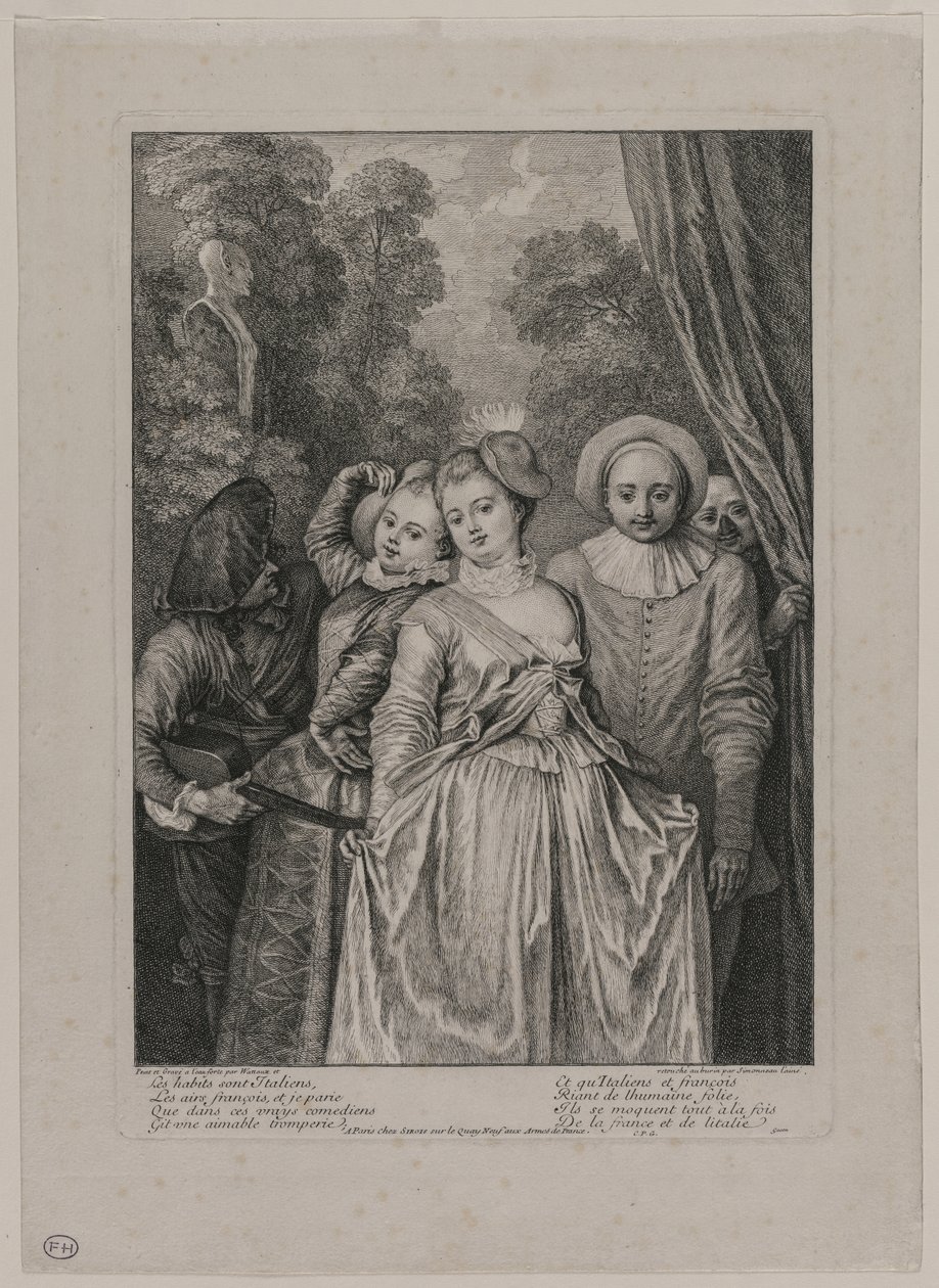 As roupas são italianas, 1715-1716. de Jean Antoine Watteau