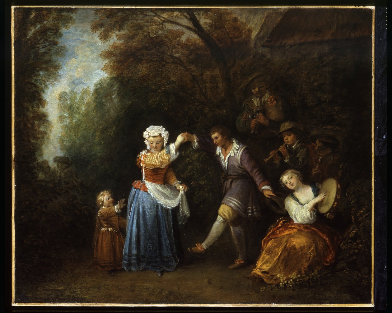 A Dança do País (óleo sobre tela) de Jean Antoine Watteau