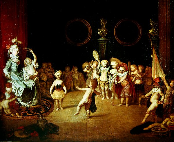 Os pequenos atores, c.1706-1708 de Jean Antoine Watteau