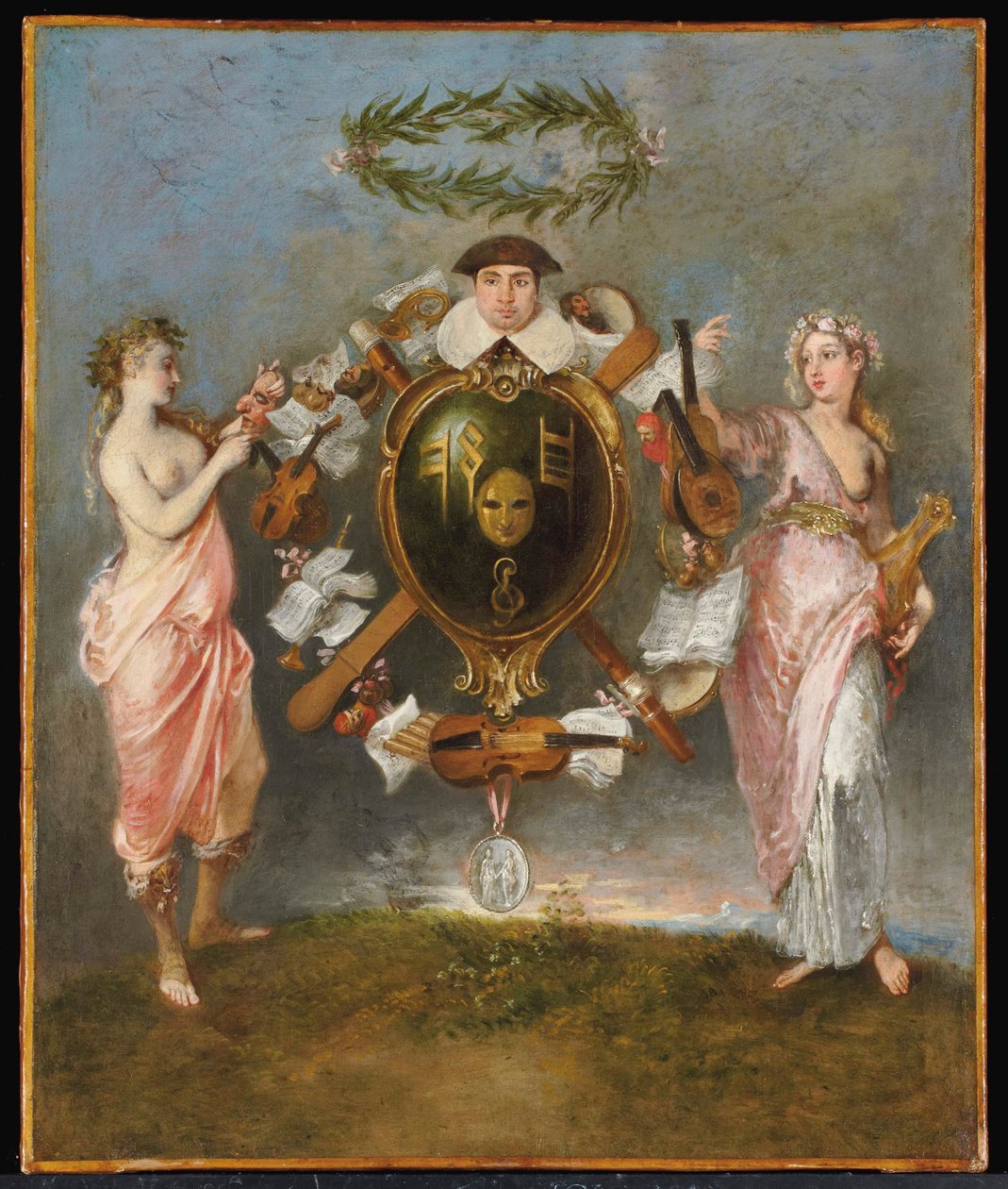 A União da Comédia e da Música de Jean Antoine Watteau