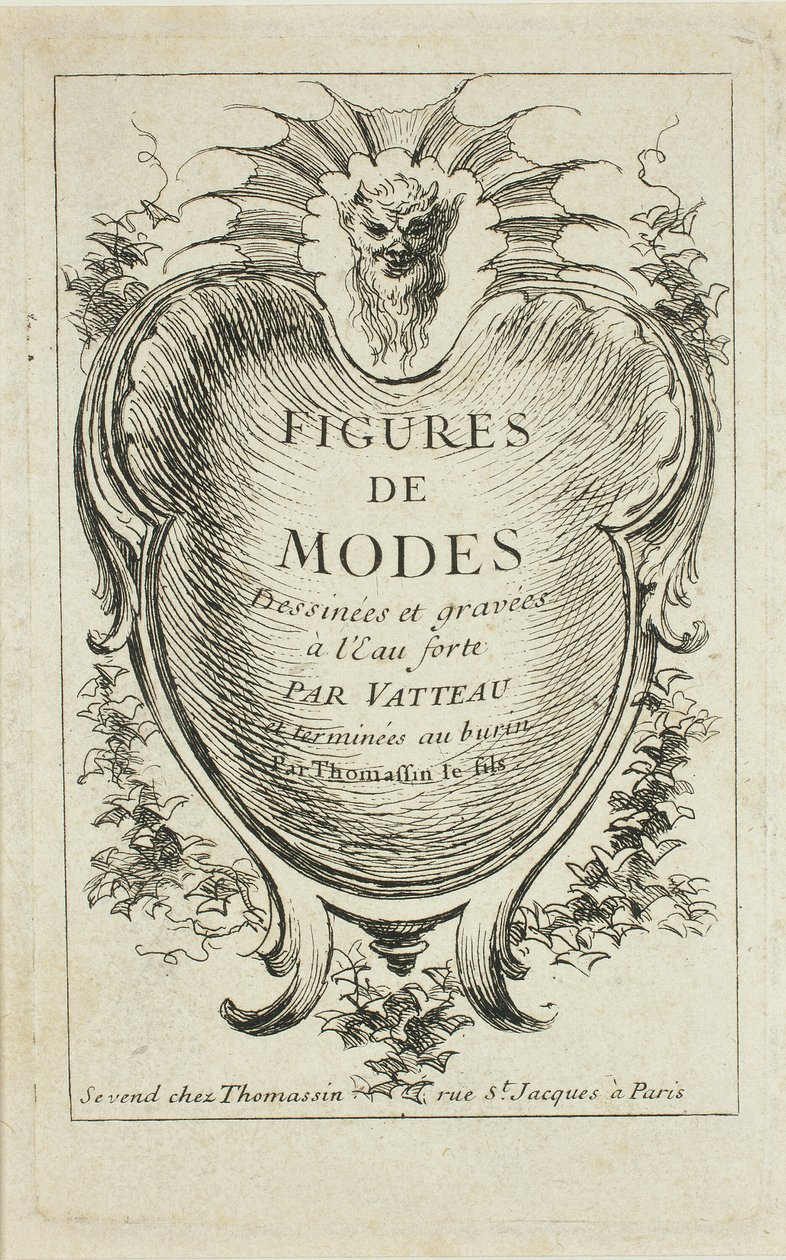 Folha de rosto, de Figures de modes de Jean Antoine Watteau