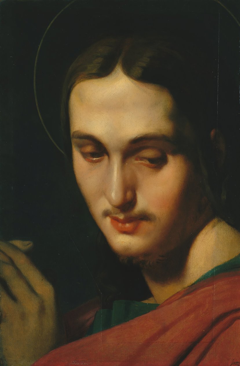 Cabeça de São João Evangelista. de Jean Auguste Dominique Ingres