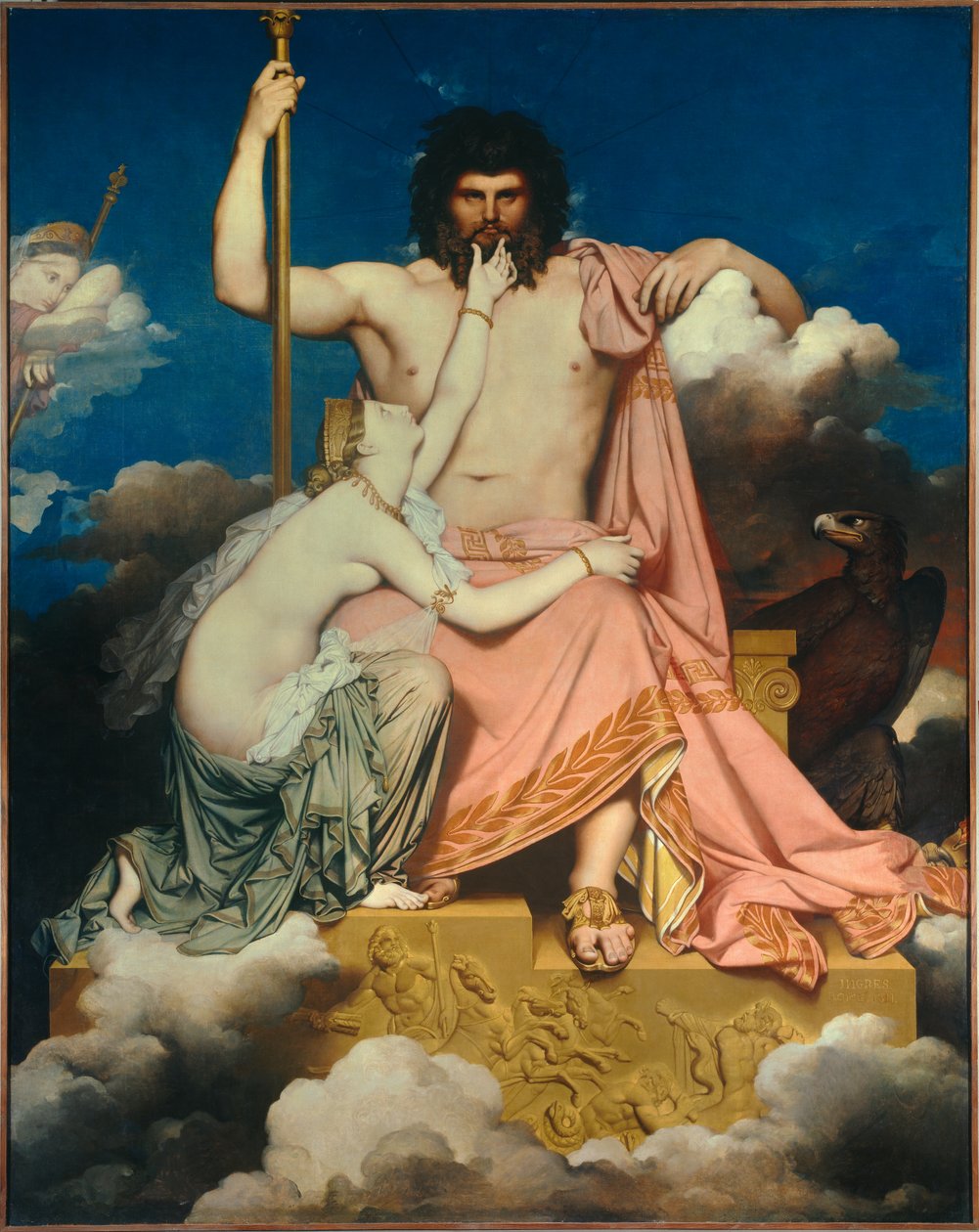 Júpiter e Thetis Painting de Jean Auguste Dominique Ingres (1780-1867) 1811 Sun. 3,2x2,6 m Aix en Provence, Musee Granet de Jean Auguste Dominique Ingres