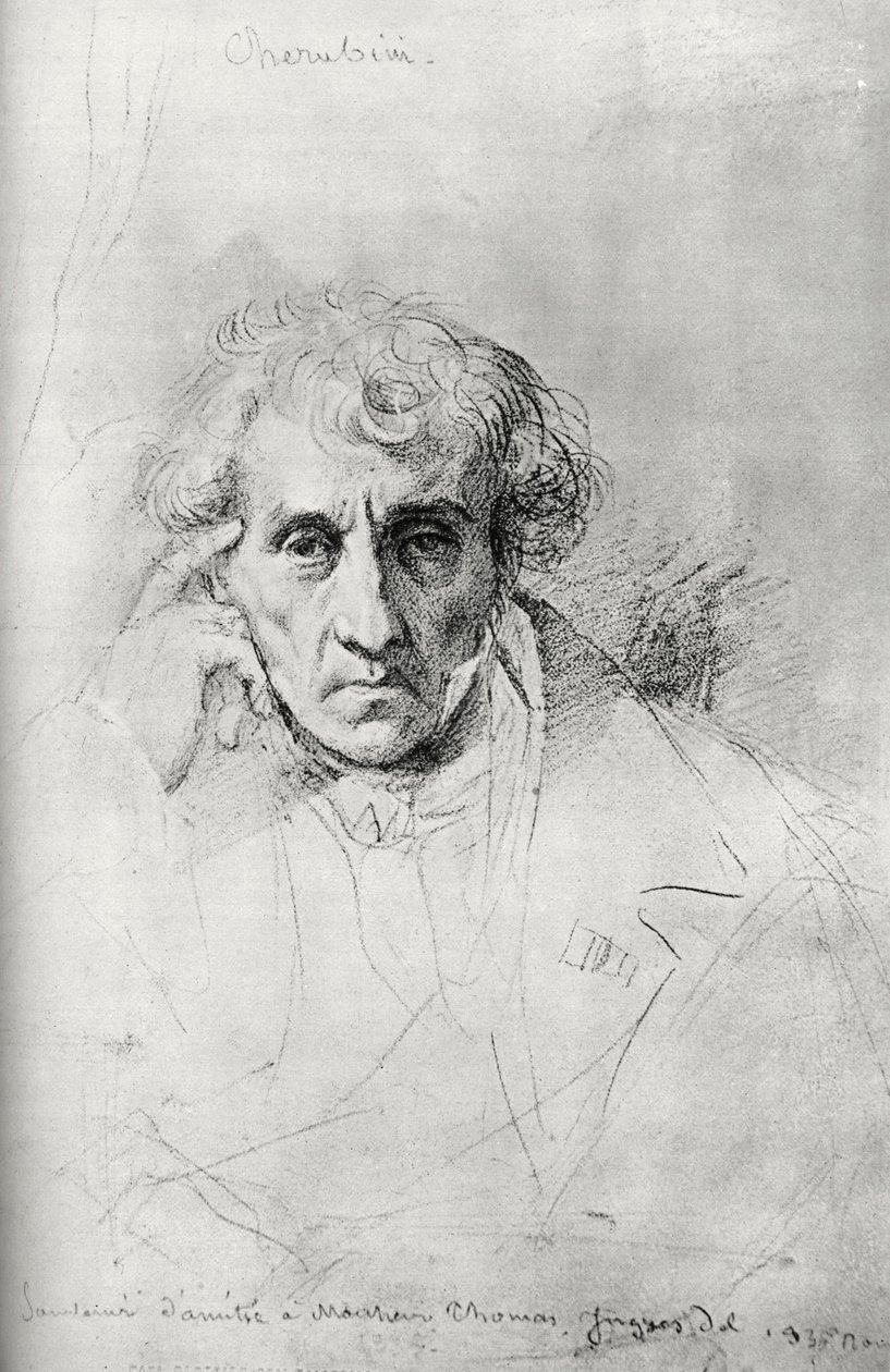 Luigi Cherubini 1760-1842, compositor italiano, 1830. de Jean Auguste Dominique Ingres