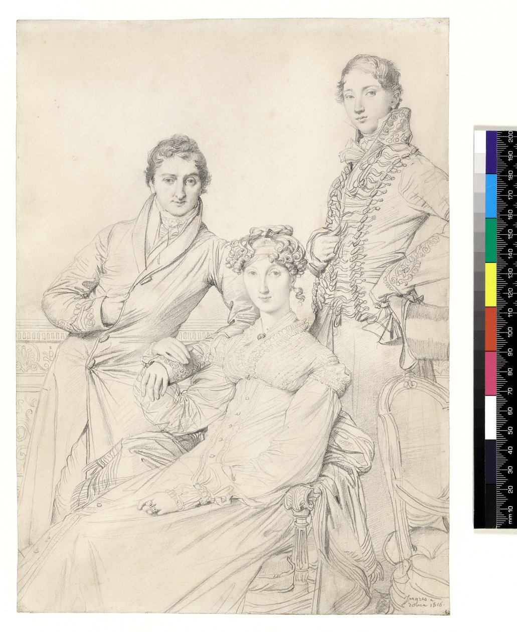 Sr. e Sra. Woodhead com o Rev. Henry Comber como Jovem, 1816 de Jean Auguste Dominique Ingres
