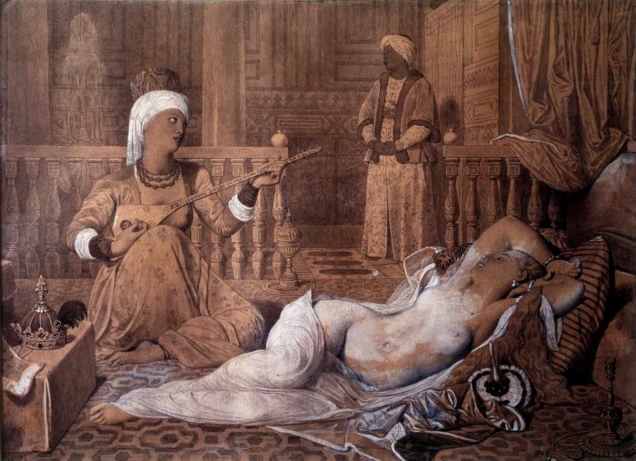 Odalisque à l "escravo Desenho de Jean Auguste Dominique Ingres de Jean Auguste Dominique Ingres