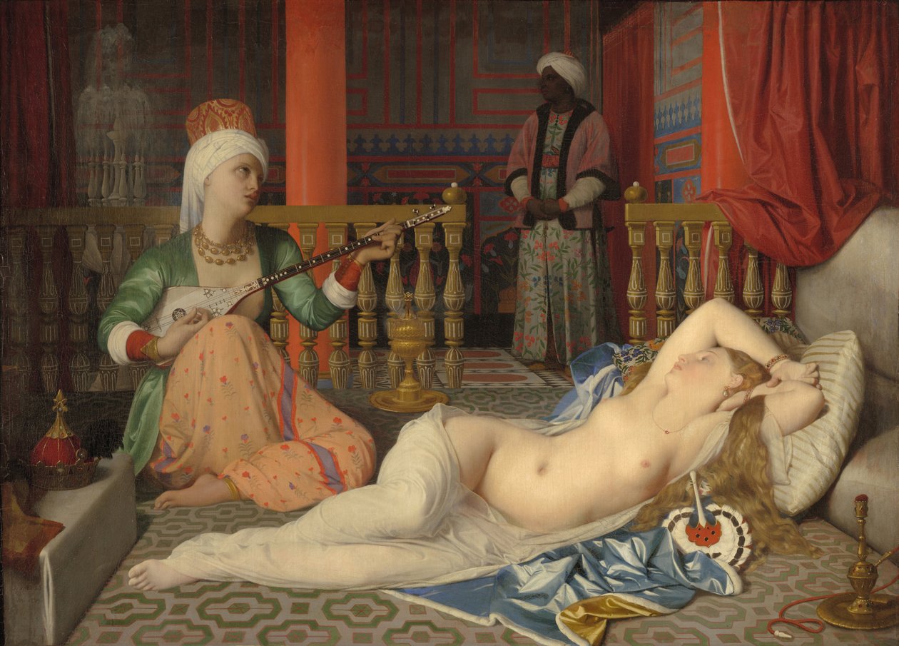 Odalisque com um escravo, 1839-40 de Jean Auguste Dominique Ingres