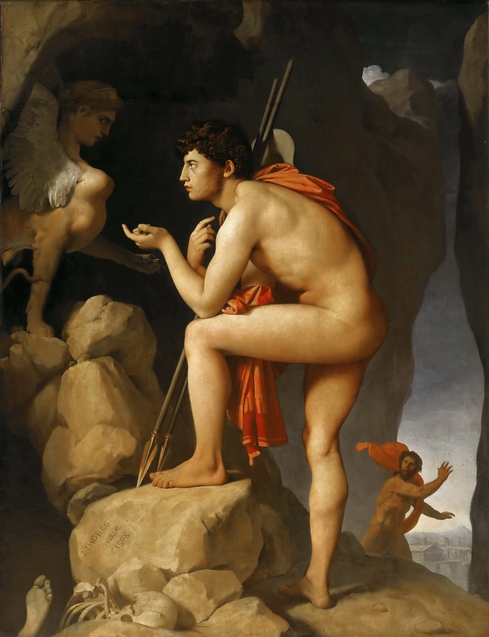 Édipo e a Esfinge de Jean Auguste Dominique Ingres