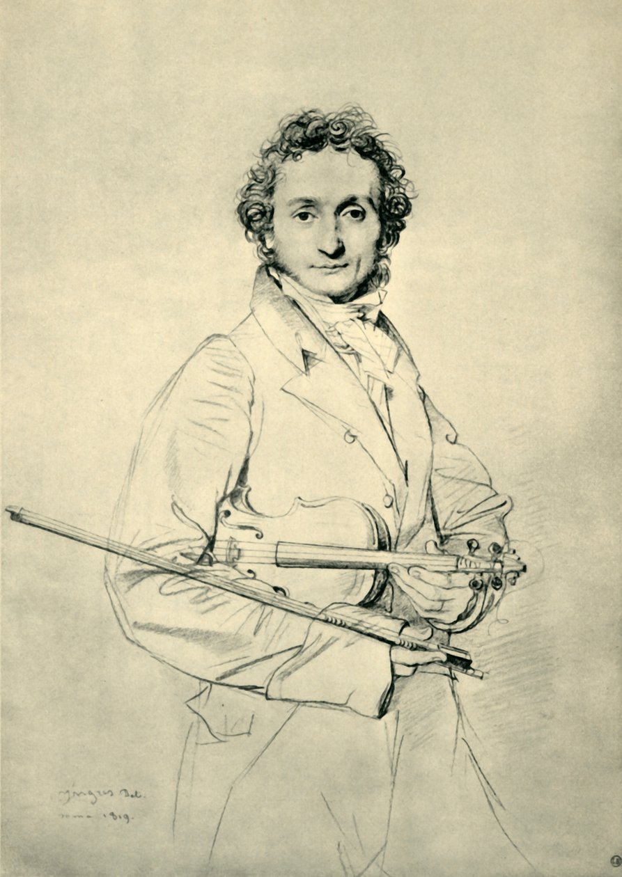 Paganini, Roma, 1819, 1943. de Jean Auguste Dominique Ingres