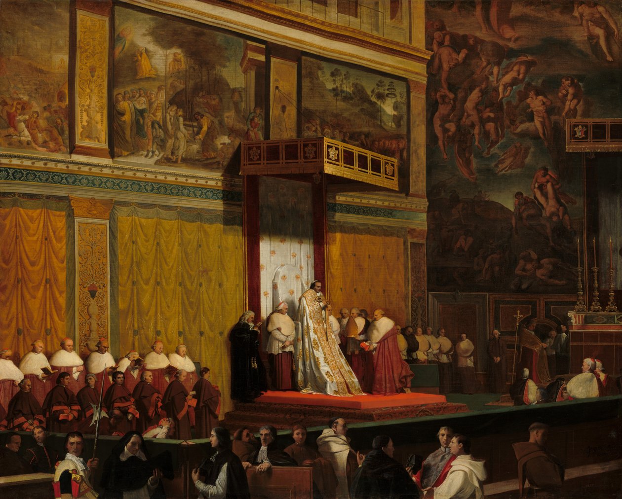 Papa Pio VII na Capela Sistina de Jean Auguste Dominique Ingres
