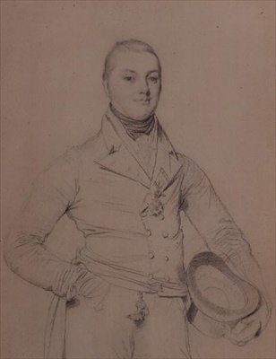 Retrato do Almirante Sir Fleetwood Broughton Reynolds Pellew (1789-1861) de Jean Auguste Dominique Ingres