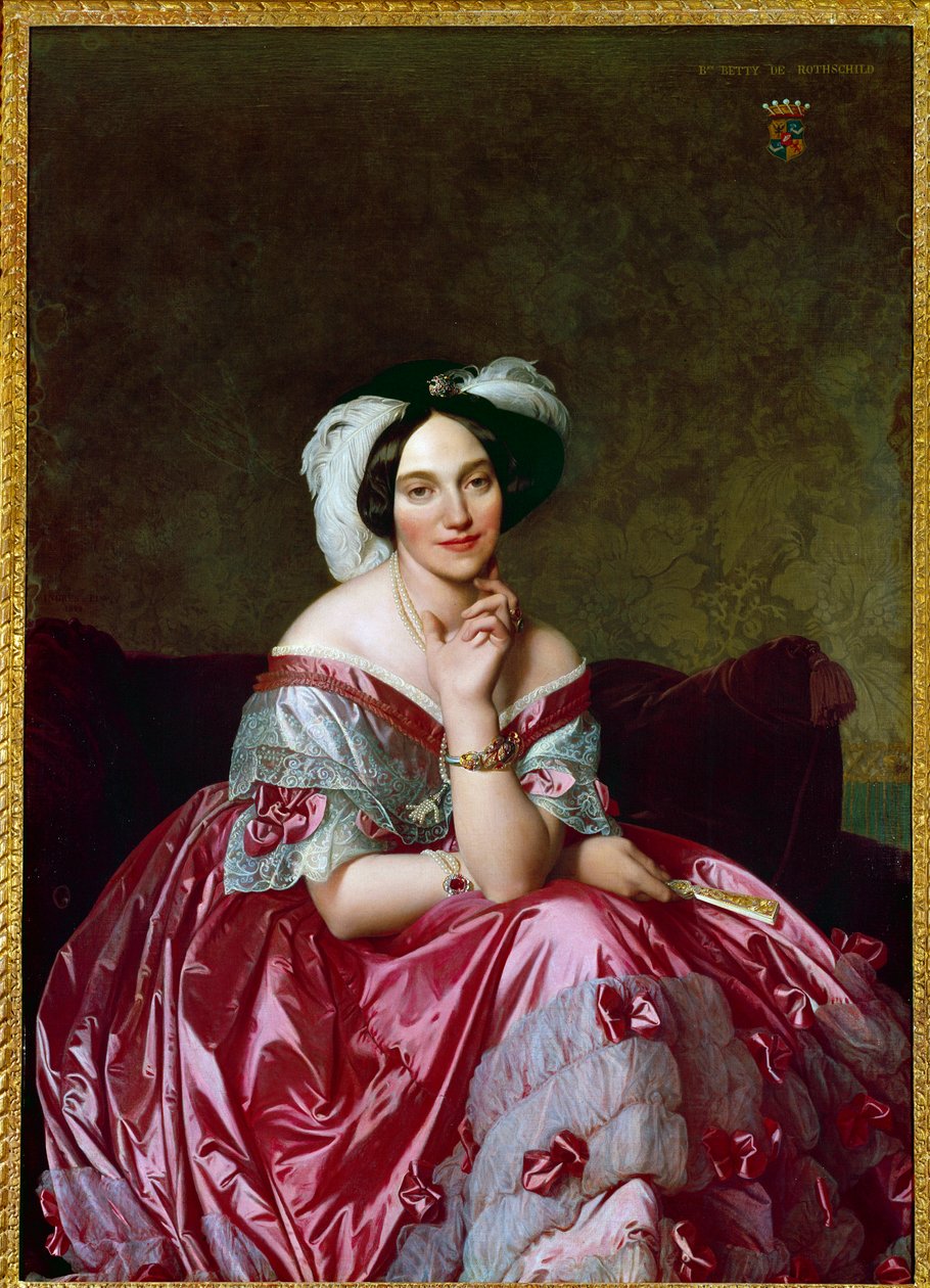 Retrato da Baronesa Betty de Rothschild. Pintura de Jean Auguste Dominique Ingres (1780-1867) de Jean Auguste Dominique Ingres