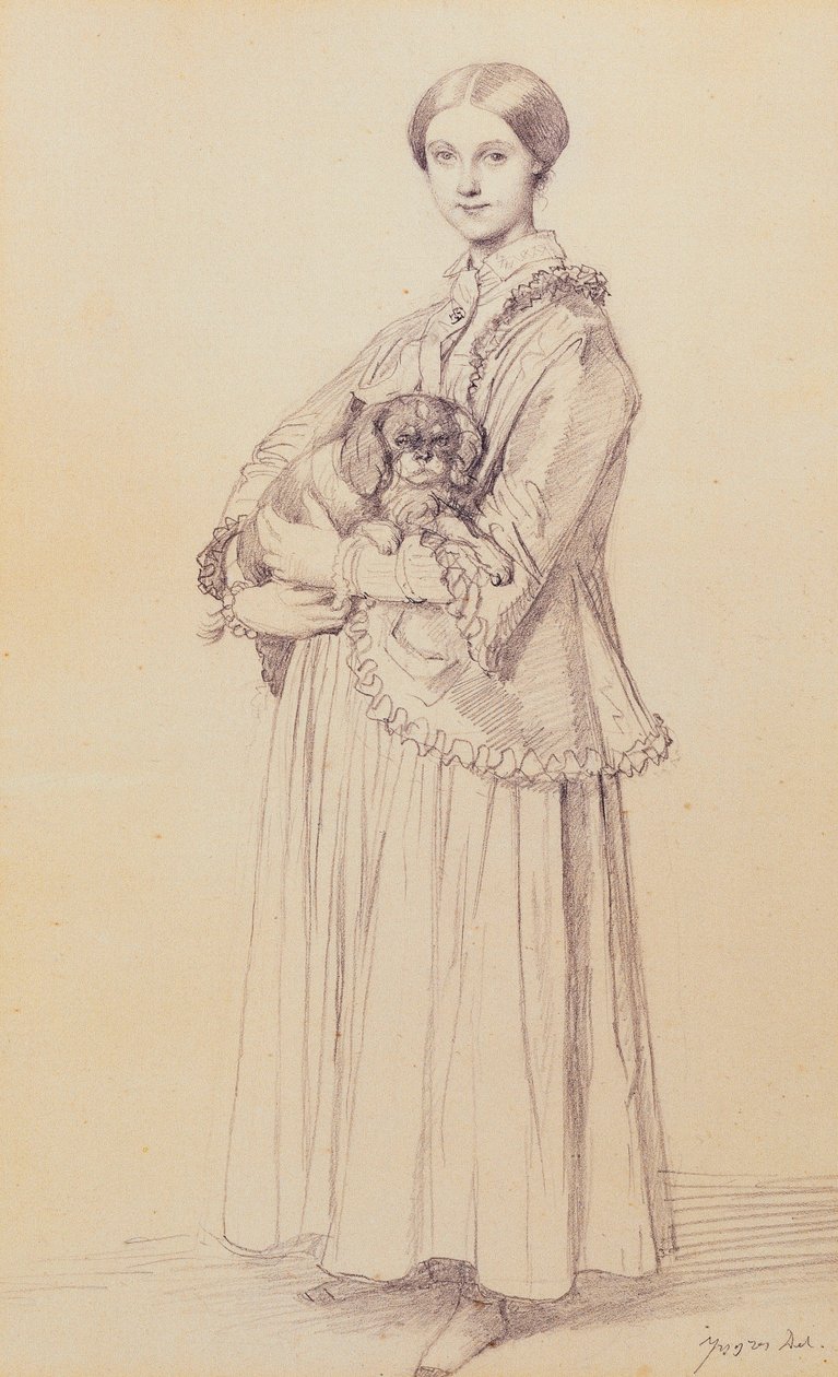 Retrato de Mademoiselle Marie Reiset, mais tarde Vicomtesse Adolphe-Louis-Edgar de Segur-Lamoignon, 1850 de Jean Auguste Dominique Ingres