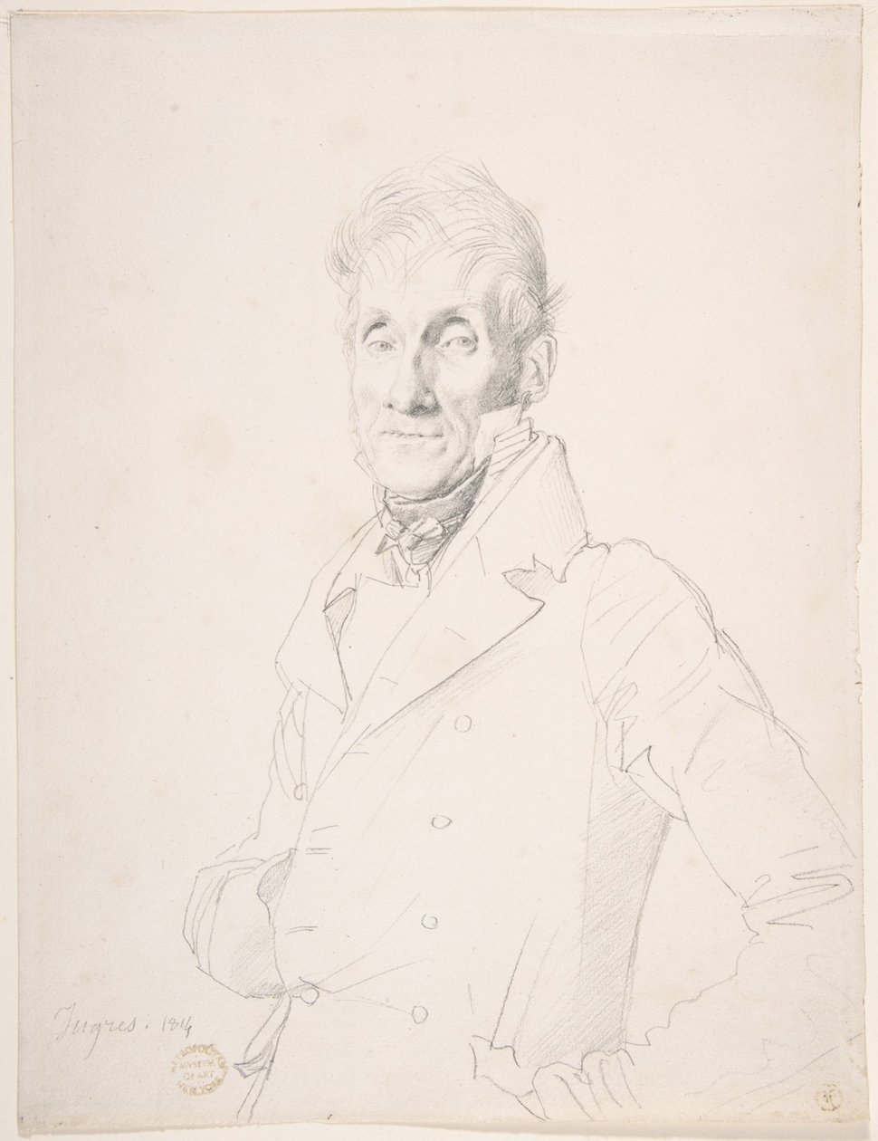 Retrato de um homem de Jean Auguste Dominique Ingres
