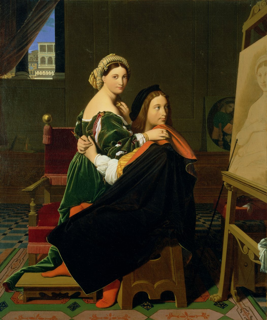 Rafael e a Fornarina, 1814 de Jean Auguste Dominique Ingres