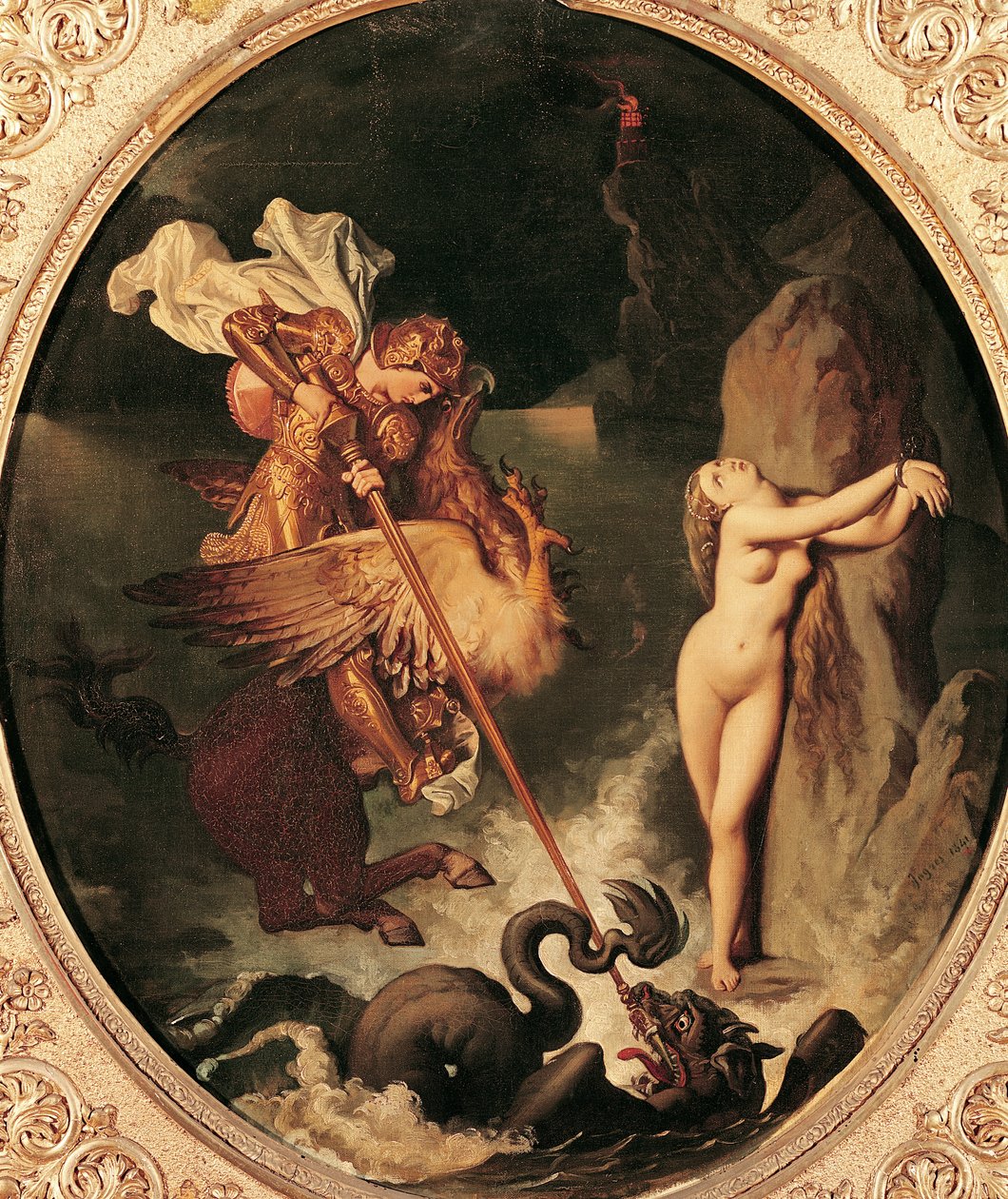 Ruggiero Resgatando Angélica de Jean Auguste Dominique Ingres