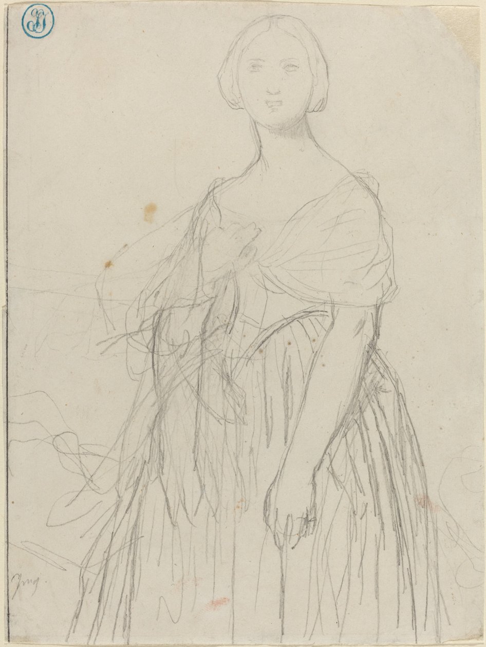Esboço para Madame Moitessier de Jean Auguste Dominique Ingres