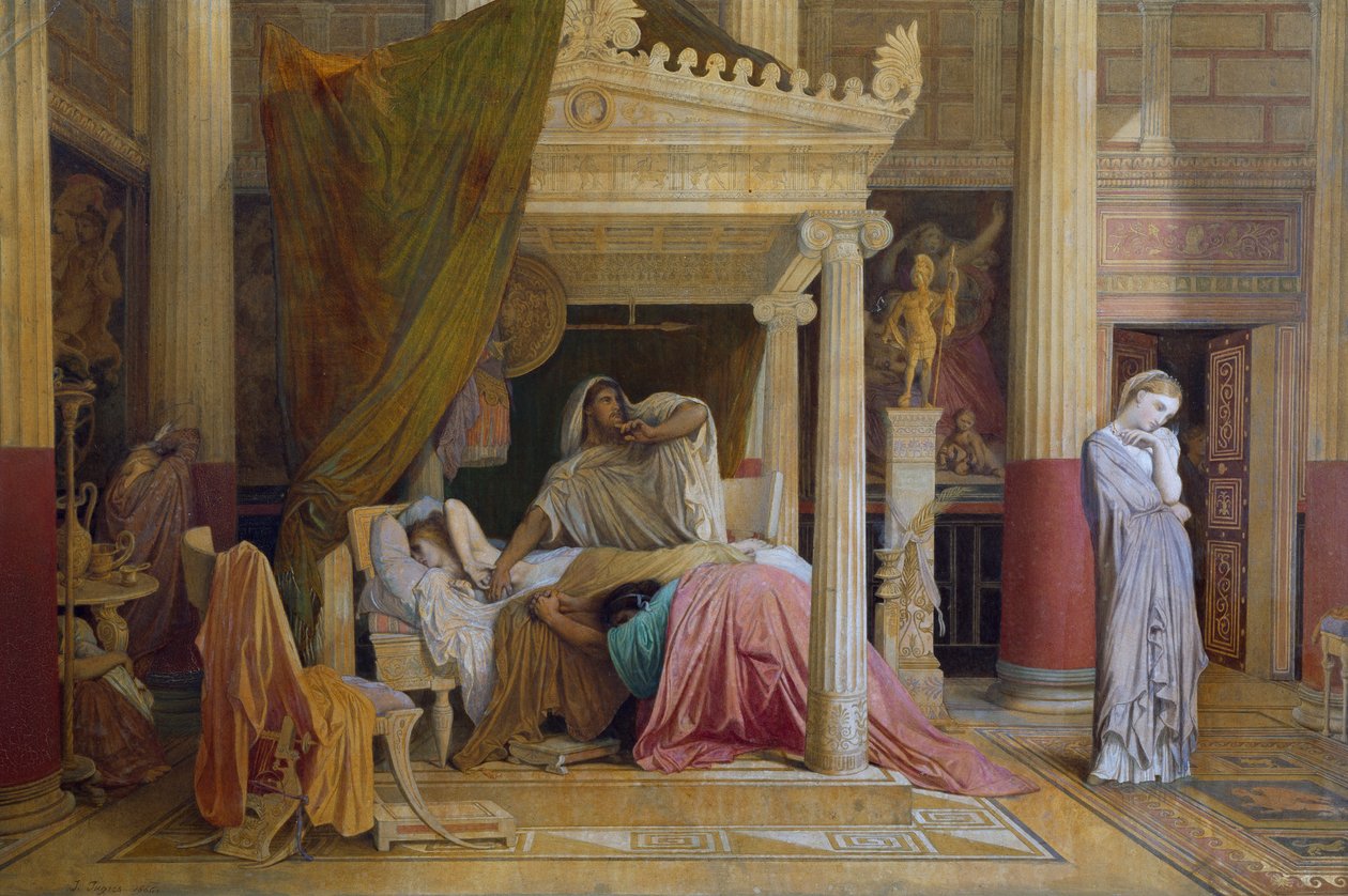 Stratonice ou doença de Antiochus por Jean Auguste Dominique Ingres (1780-1867) de Jean Auguste Dominique Ingres