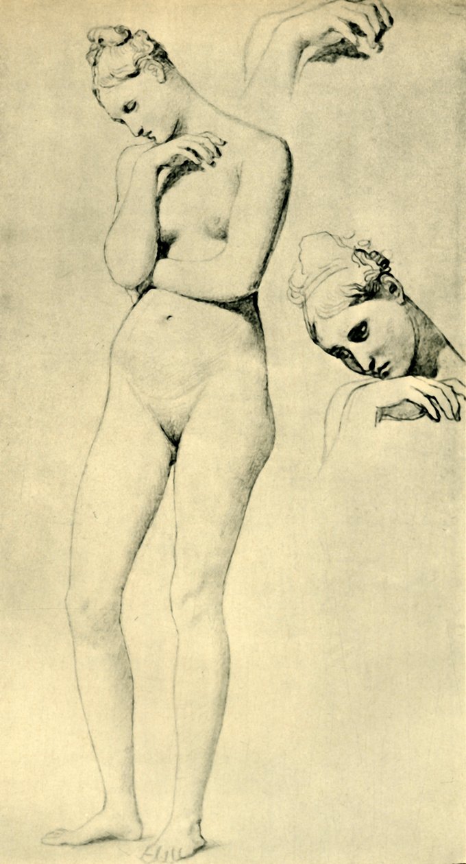Estudos para a figura de Stratonice, c1834-1840, 1943. de Jean Auguste Dominique Ingres