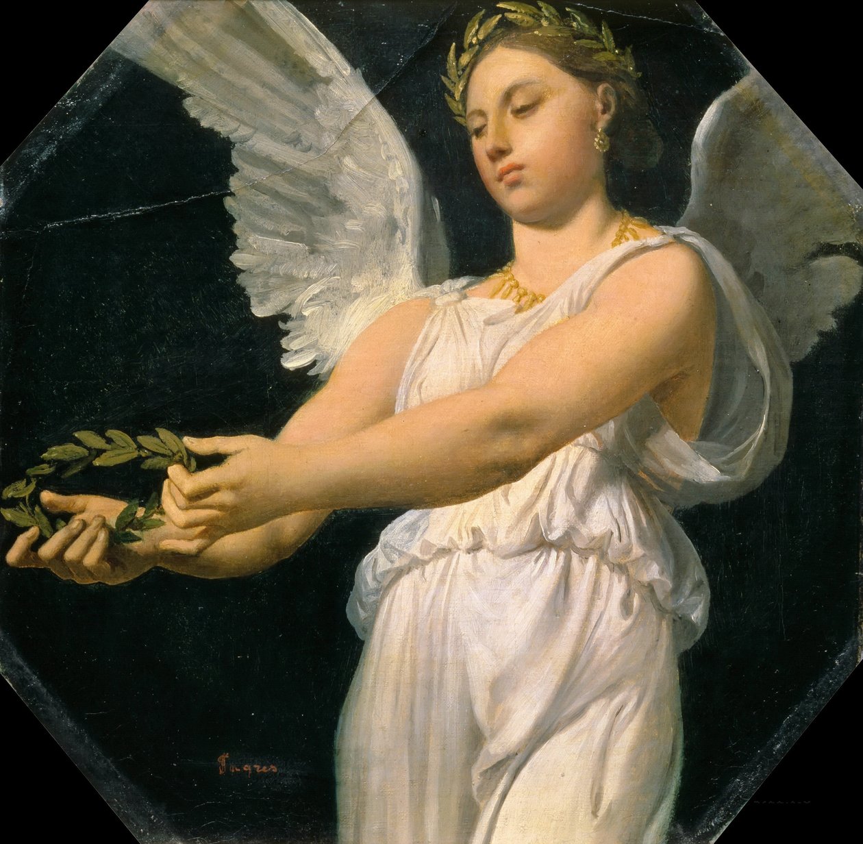Estudo da Vitória para a Apoteose de Homero, c. 1826. de Jean Auguste Dominique Ingres