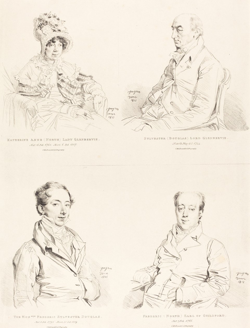Sylvester (Douglas) Lord Glenbervie; Katherine Anne (Norte) Glenbervie; Frederic (Norte) Conde de Guilford; Frederic Sylvester Douglas de Jean Auguste Dominique Ingres