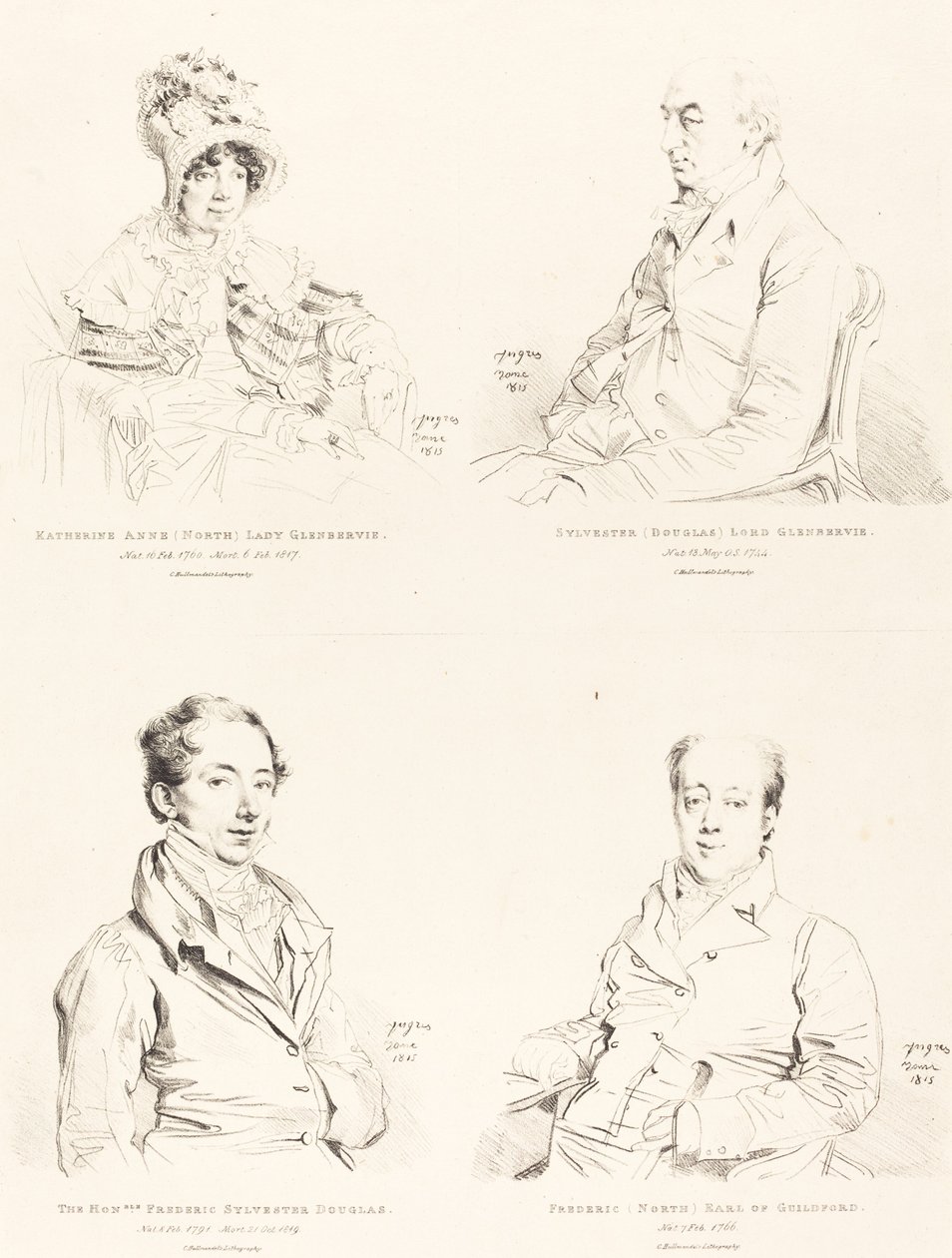 Sylvester (Douglas) Lord Glenbervie; Katherine Anne (Norte) Glenbervie; Frederic (Norte) Conde de Guilford; Frederic Sylvester Douglas de Jean Auguste Dominique Ingres