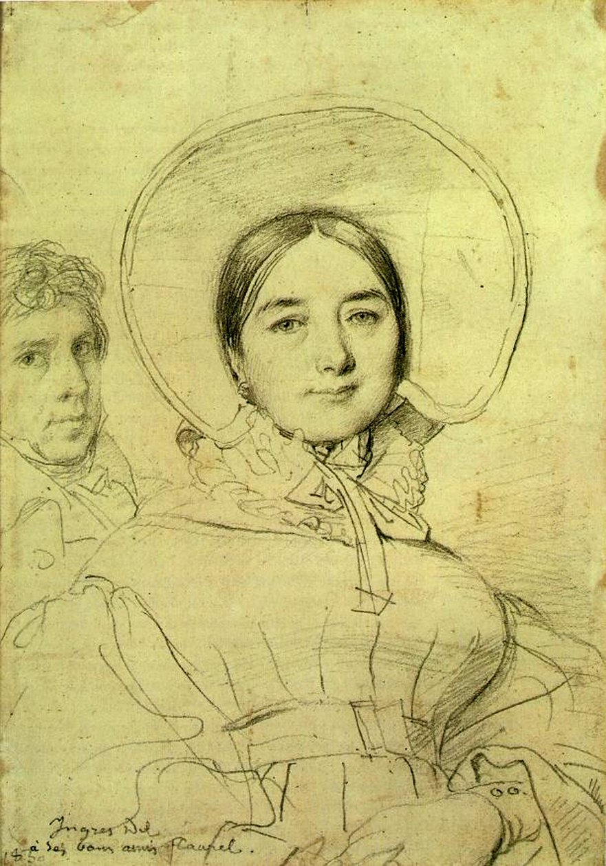 O artista e sua esposa, 1830 de Jean Auguste Dominique Ingres