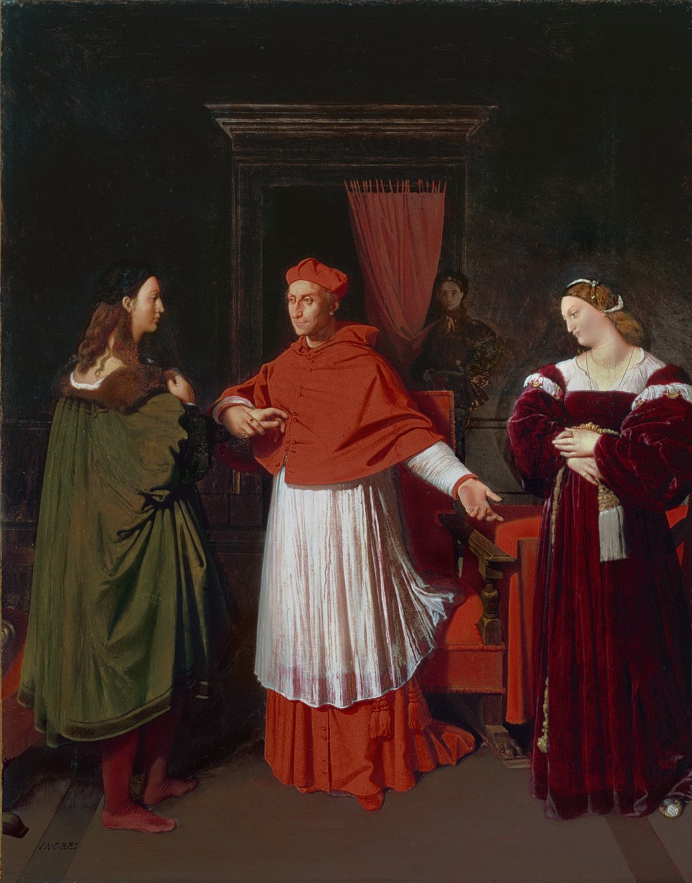 O noivado de Rafael e a sobrinha do cardeal Bibbiena de Jean Auguste Dominique Ingres