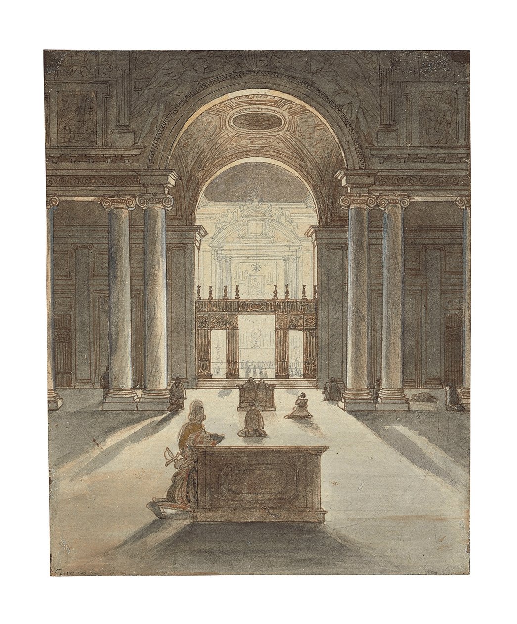 A Capela Borghese em Santa Maria Maggiore, Roma de Jean Auguste Dominique Ingres