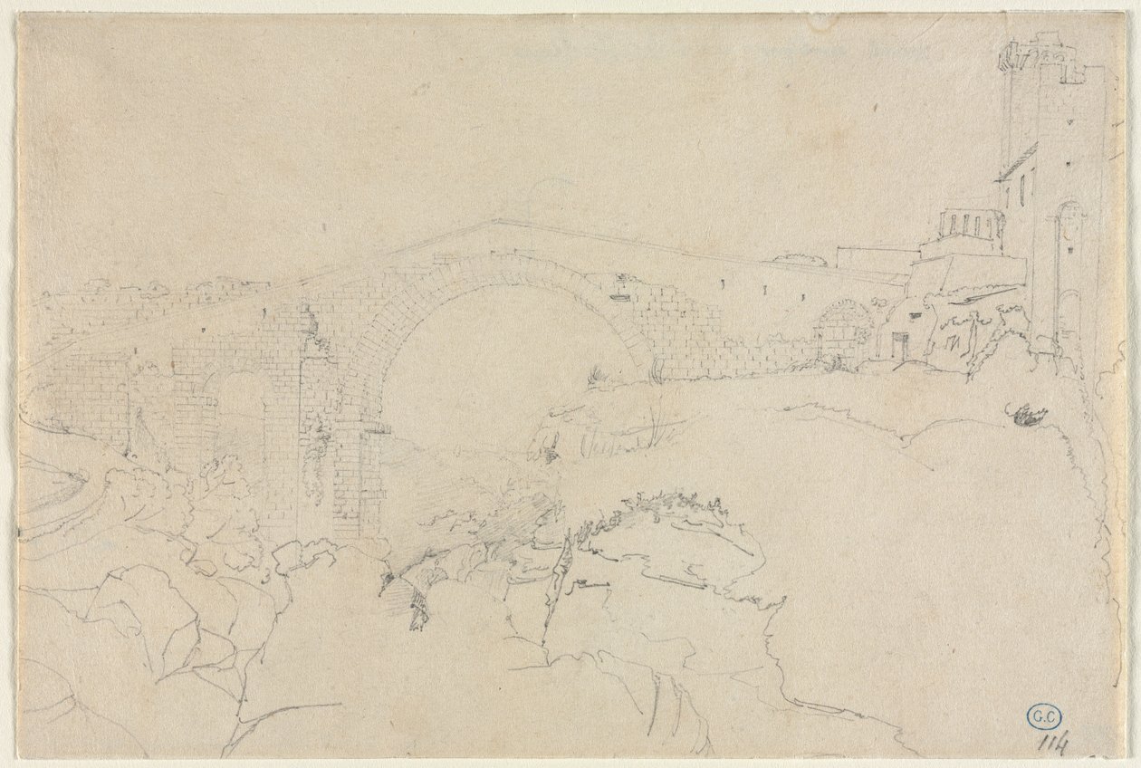 O dellAbbadia de Ponte em Vulci, primeira metade do século XIX. de Jean Auguste Dominique Ingres