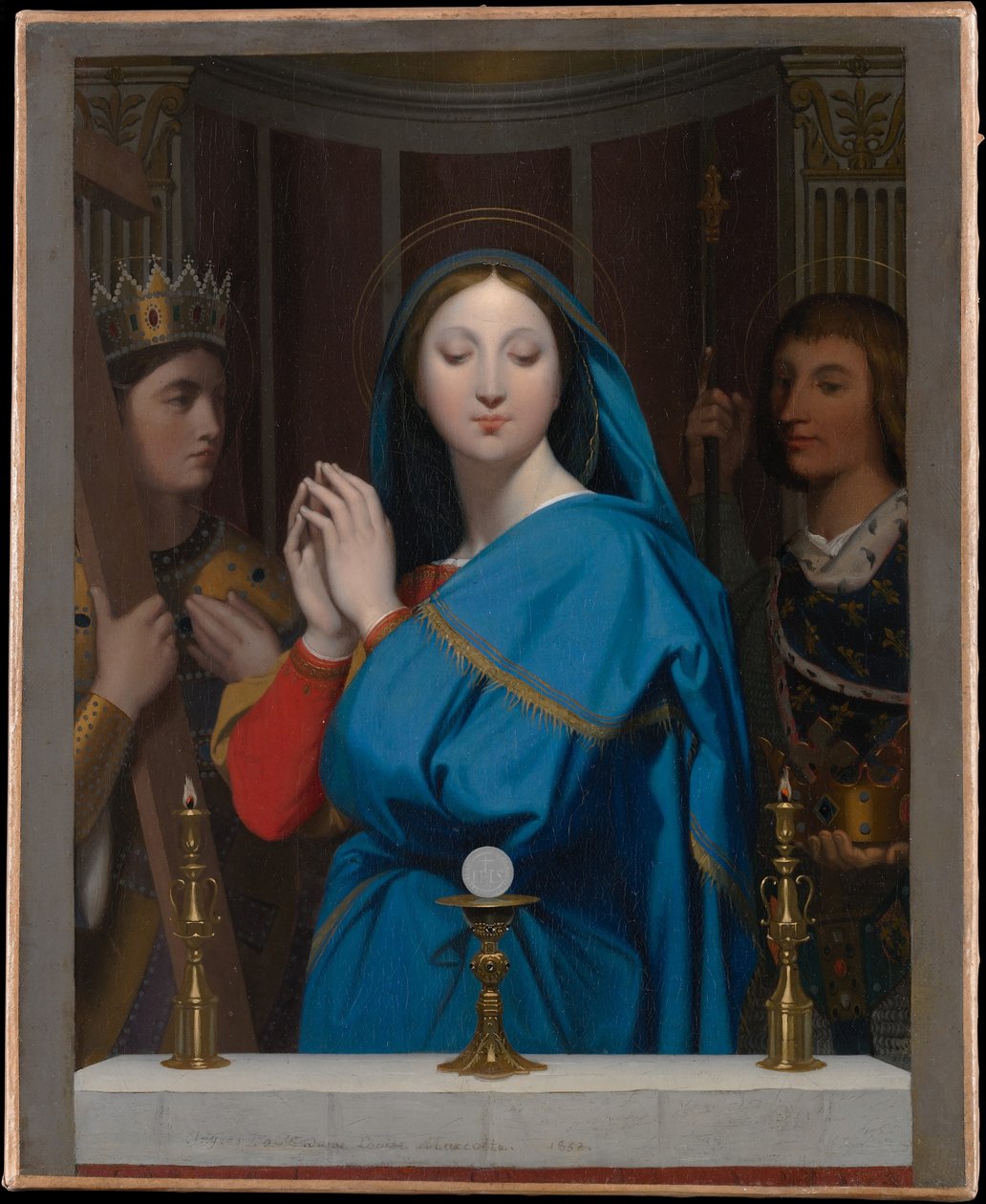 A Virgem adorando a hóstia de Jean Auguste Dominique Ingres