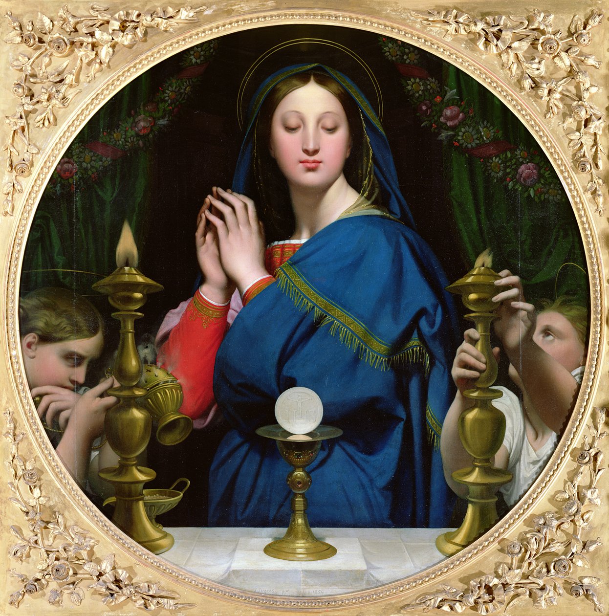 A Virgem do Anfitrião, 1854 de Jean Auguste Dominique Ingres