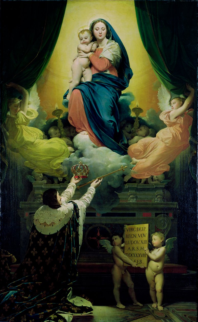 O Voto de Luís XIII (1601-43) 1824 (óleo sobre tela) de Jean Auguste Dominique Ingres