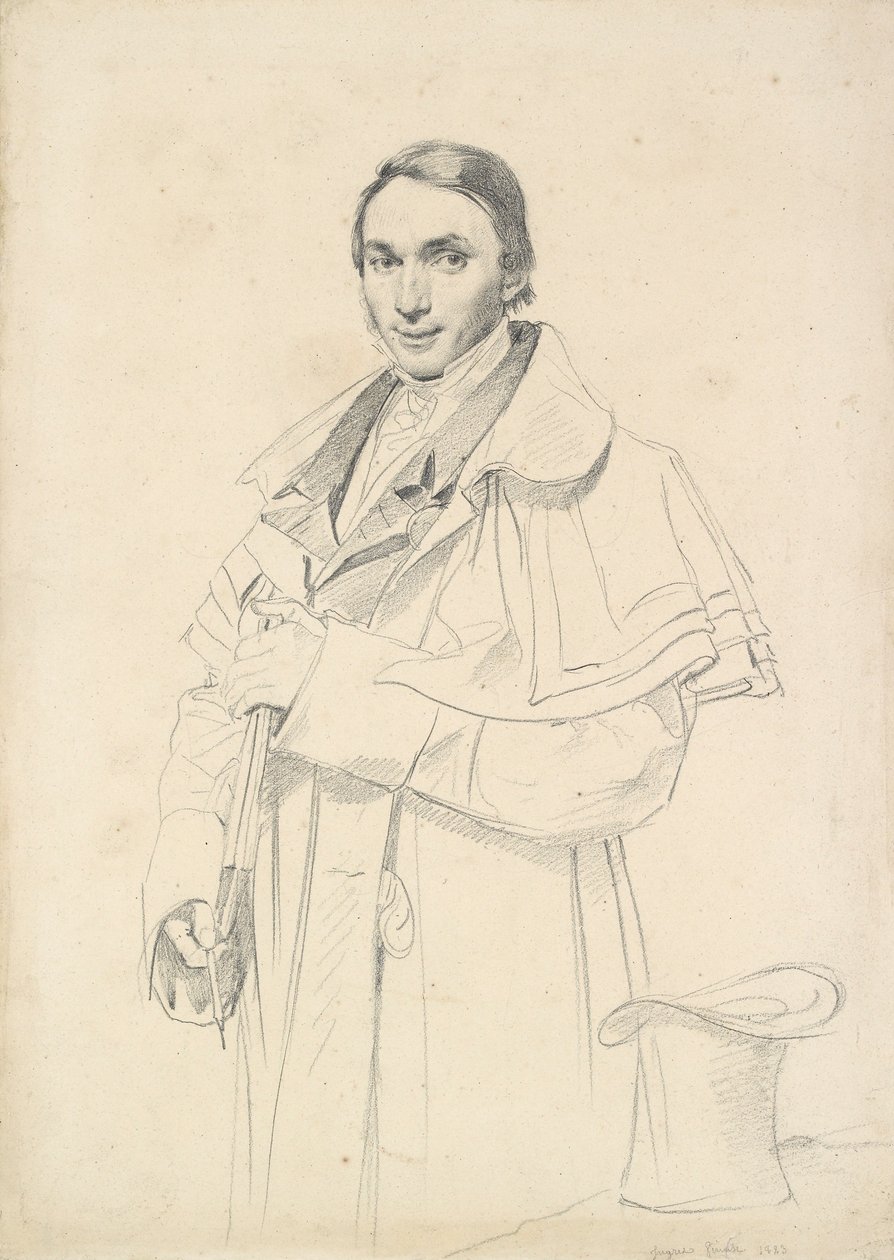 Retrato de Jean-Francois-Antoine Forest de três quartos de comprimento, 1823 de Jean Auguste Dominique Ingres