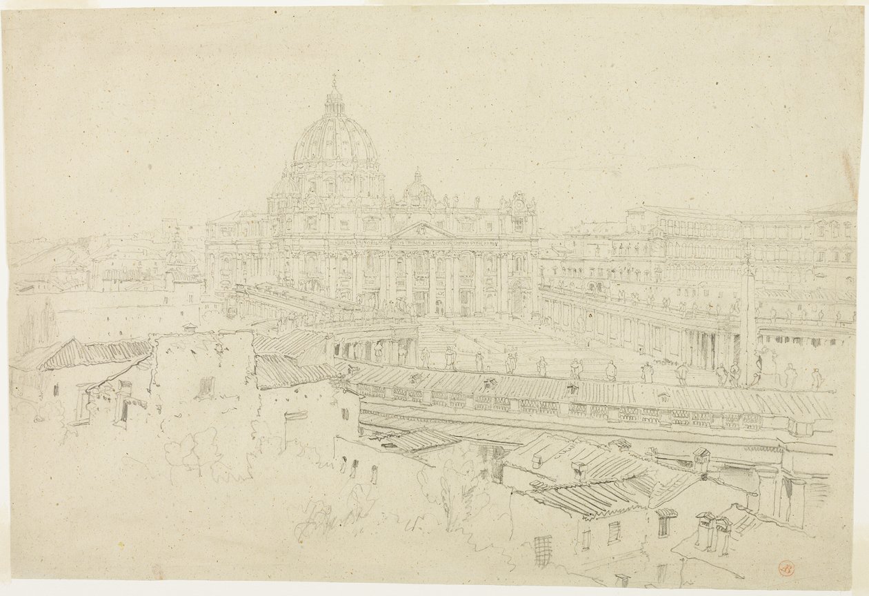 Vista da Basílica de São Pedro em Roma de Jean Auguste Dominique Ingres