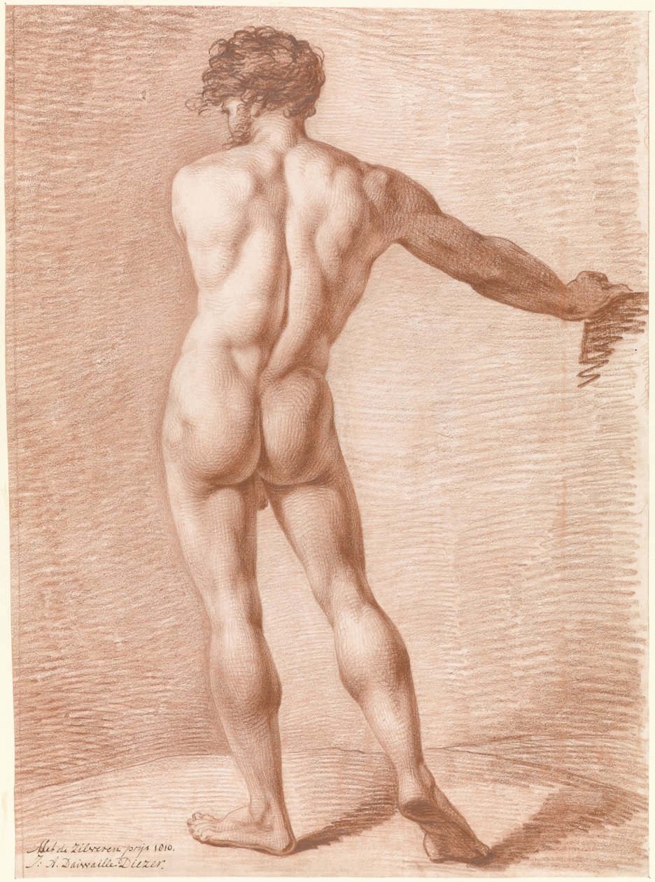 Estudo de figura de nu em pé de Jean Augustin Daiwaille