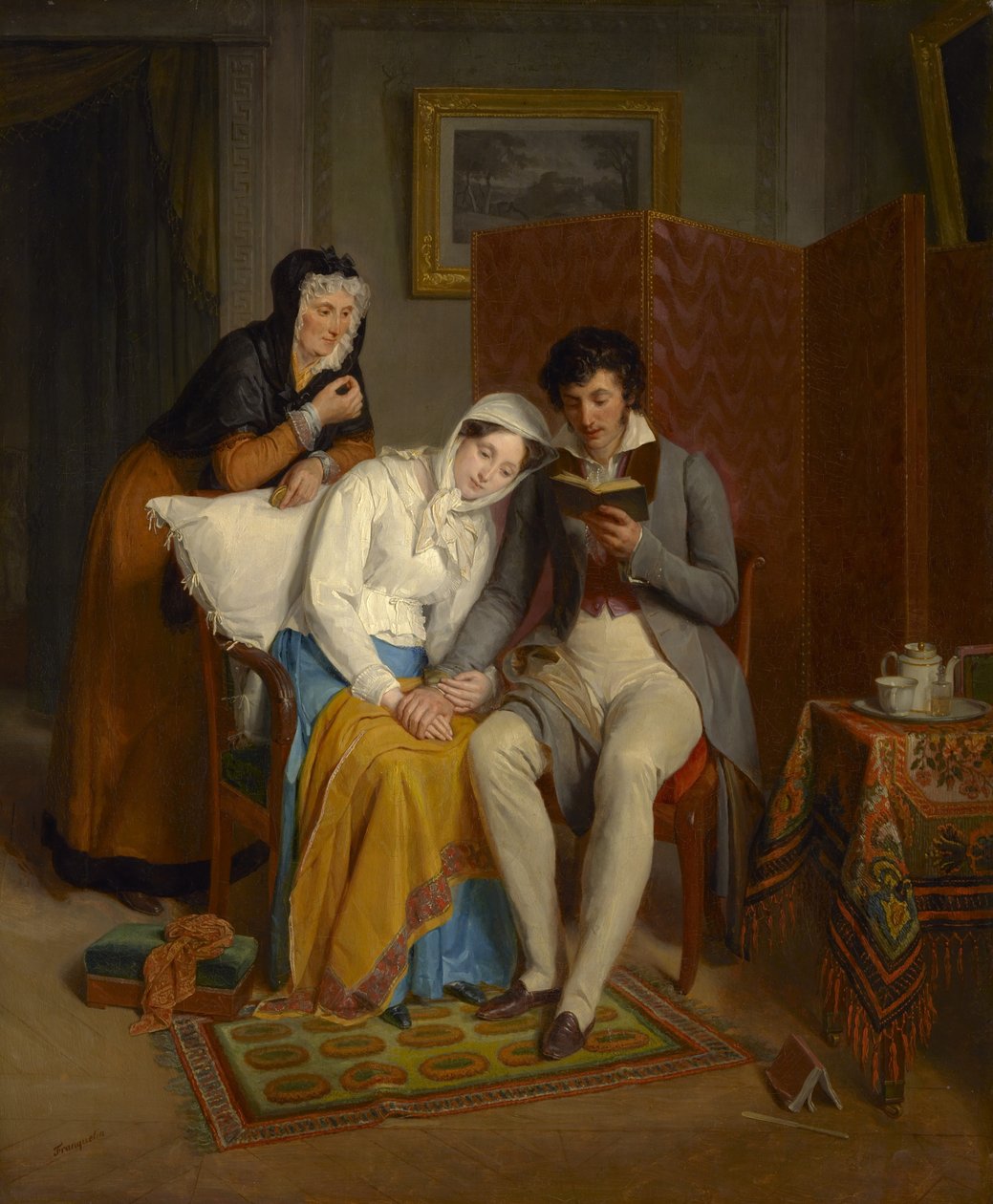 Leitura para o convalescente, c.1827 de Jean Augustin Franquelin