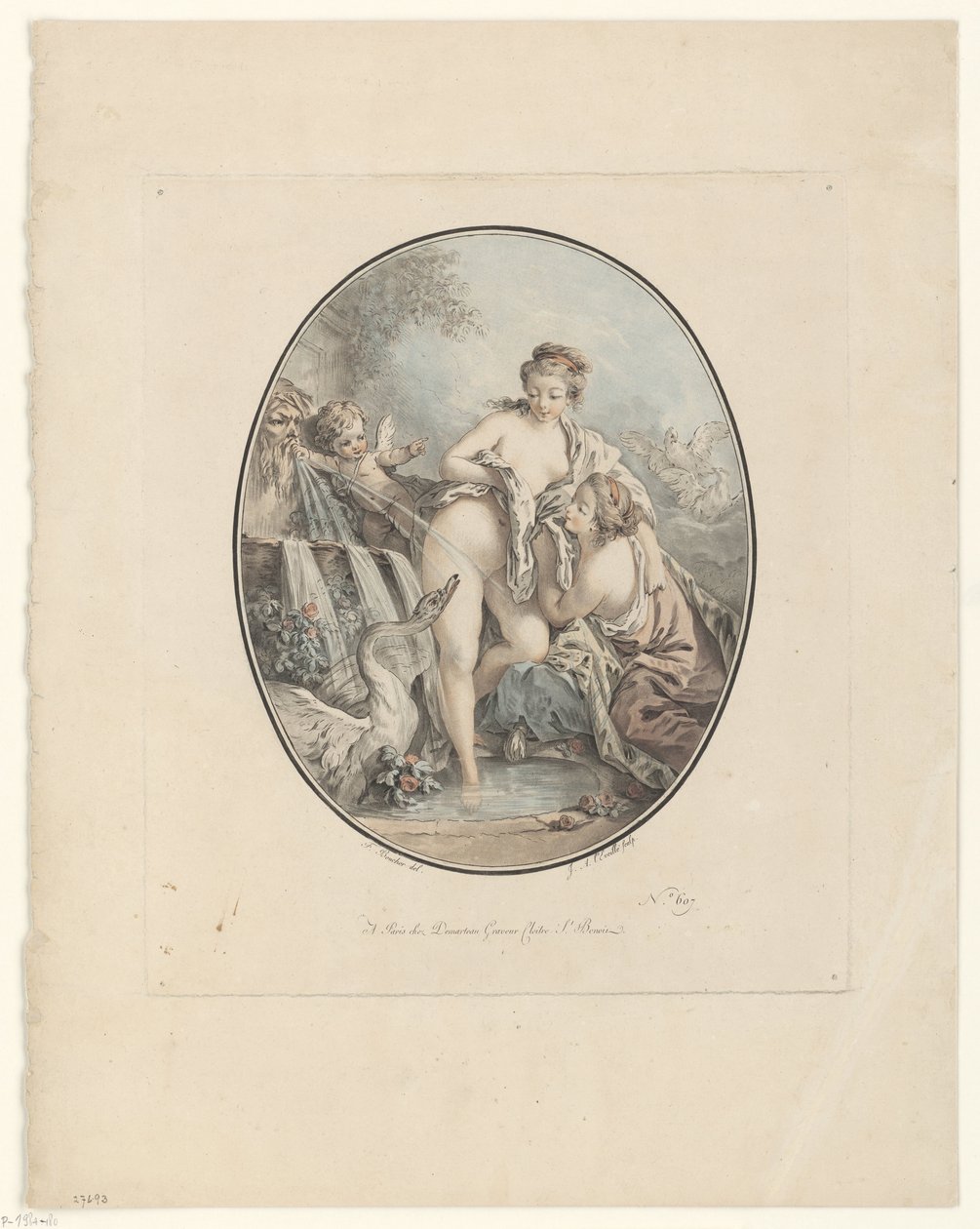 Leda e o cisne de Jean Augustin Léveillé