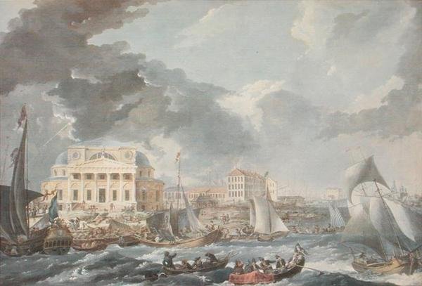 Bolsa de Valores em São Petersburgo, 1787 de Jean Balthazard de la Traverse