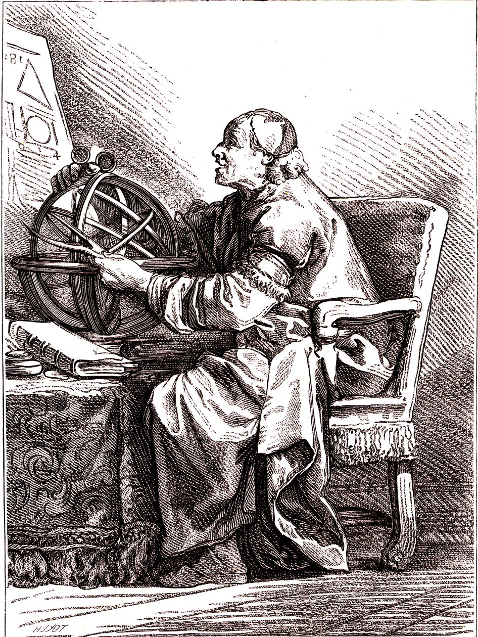 O astrónomo.1878 (Gravura) de Jean Baptiste (after) Le Prince