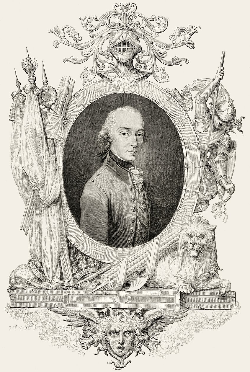 Carlos XIV (1763-1844): rei da Suécia e Noruega e Príncipe de Ponte Corvo, gravado por Pannemaker (gravura) de Jean Baptiste (after) Lienard