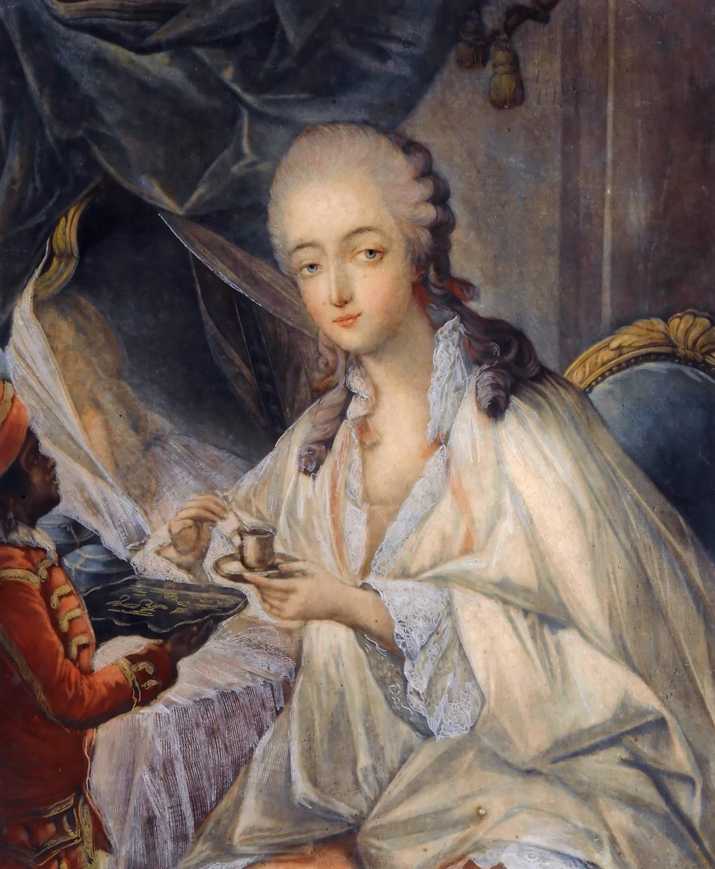 Jeanne Bécu, condessa Du Barry 1743-1793 com uma xícara de café de Jean Baptiste André Gautier Dagoty