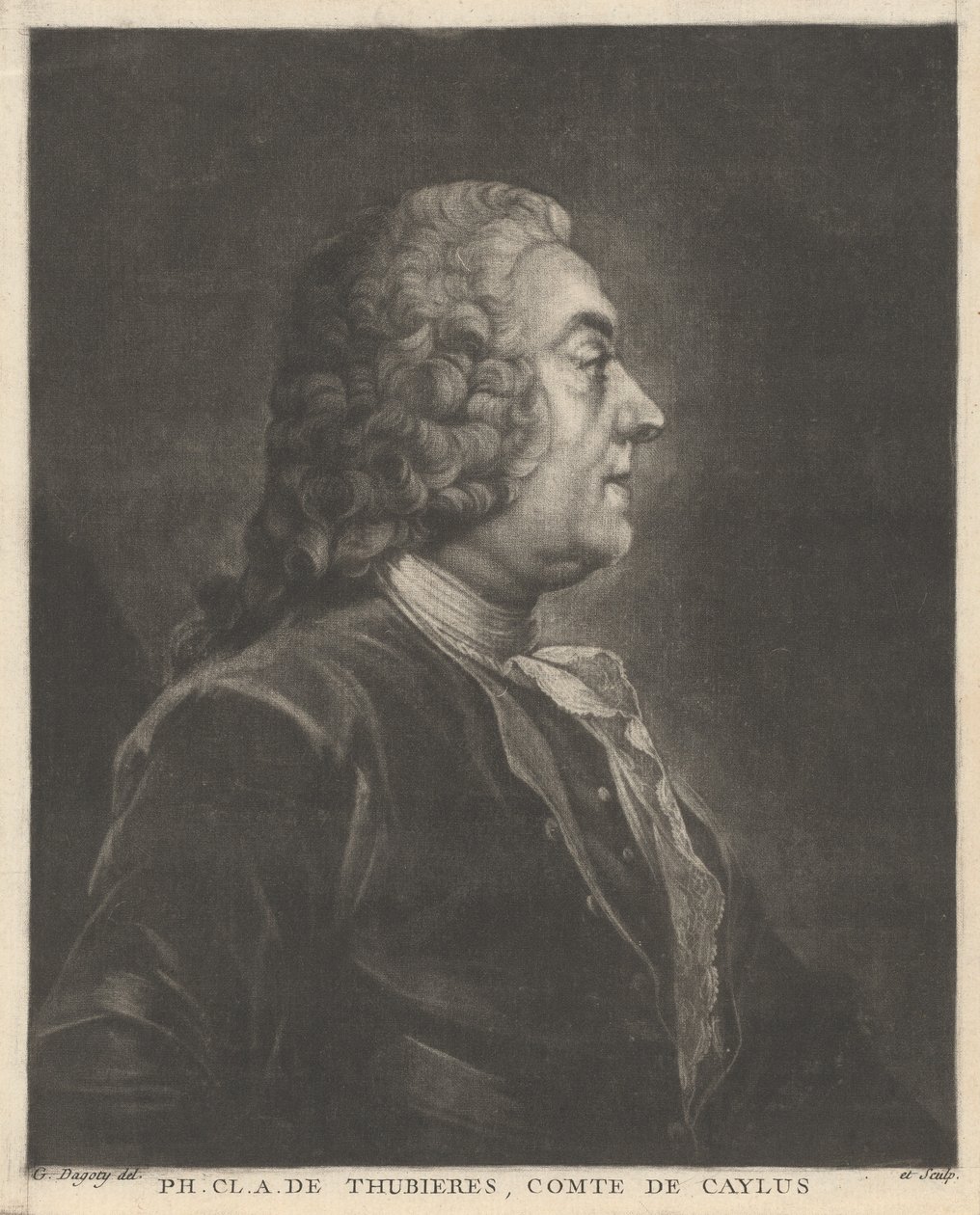 Ph. Cl. A. de Thubières, Conde de Caylus de Jean Baptiste André Gautier Dagoty