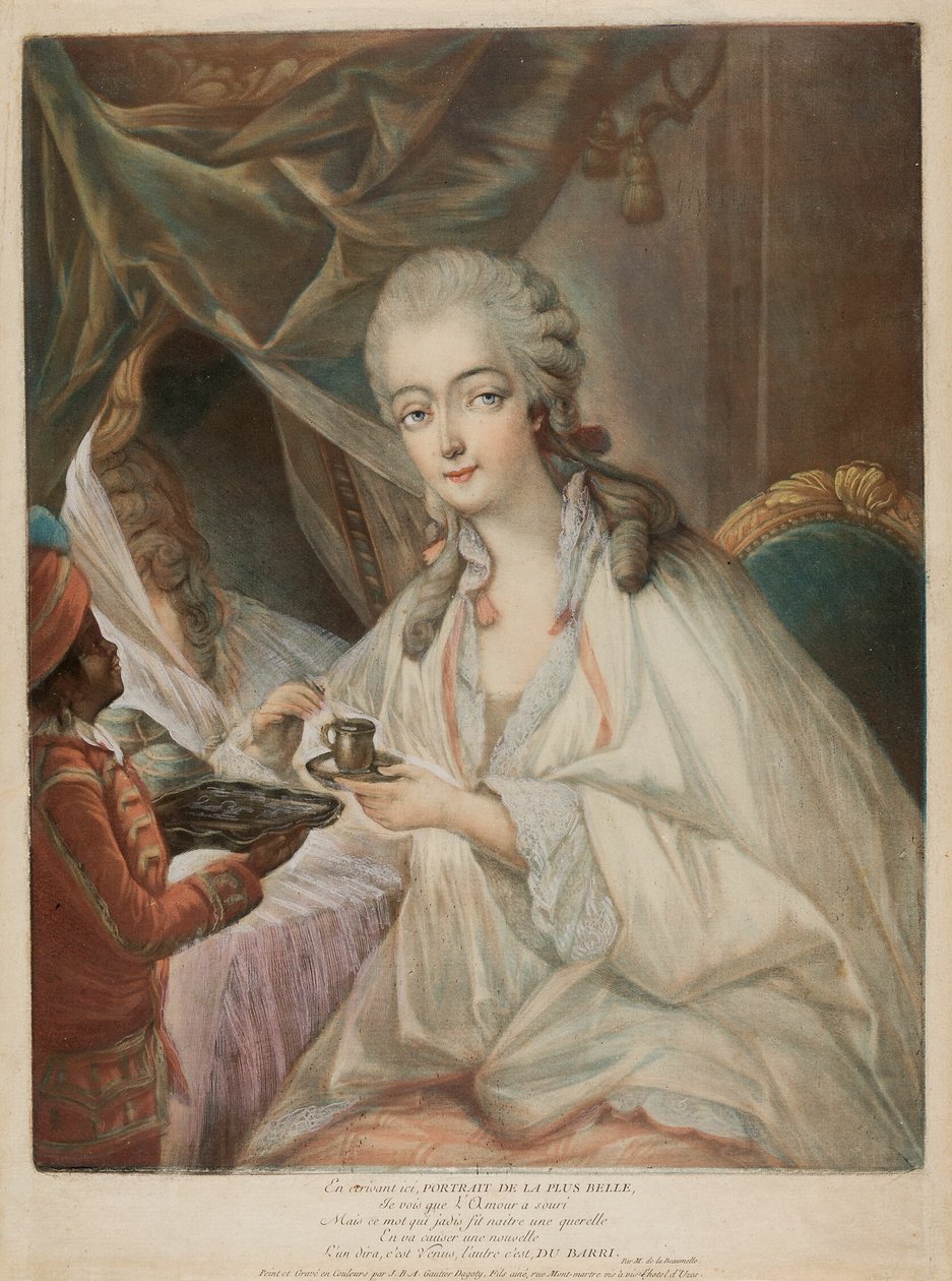 Jeanne Bécu, condessa Du Barry, e o seu criado Zamor de Jean Baptiste Andre Gautier D