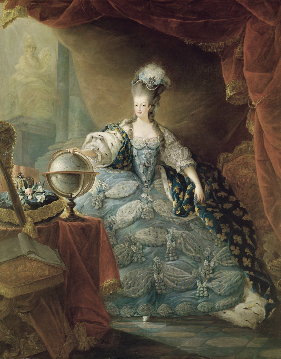 Retrato de Maria Antonieta (1755-93) Rainha da França, 1775 de Jean Baptiste Andre Gautier D