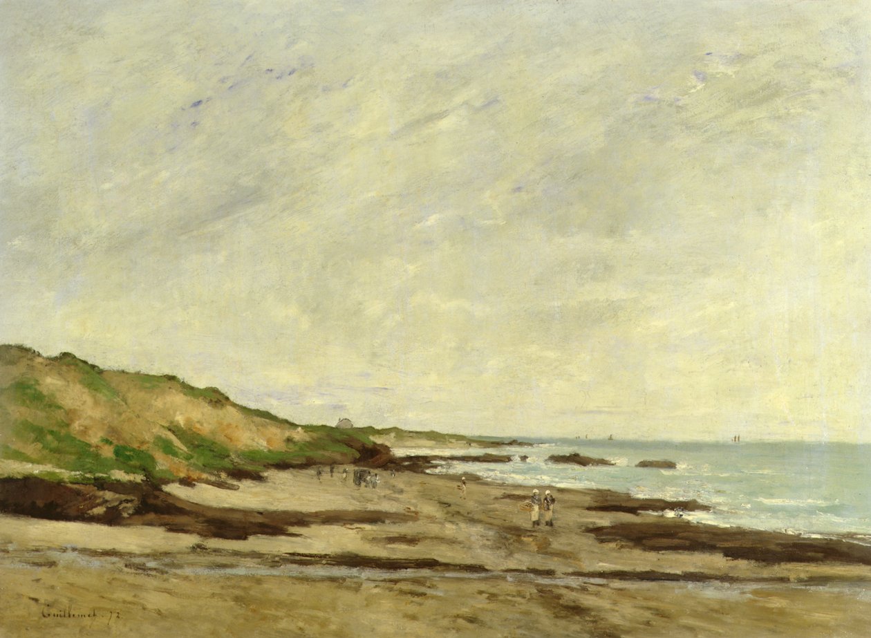 Uma visão costeira com figuras em uma costa de 1872 (petróleo) de Jean Baptiste Antoine Guillemet