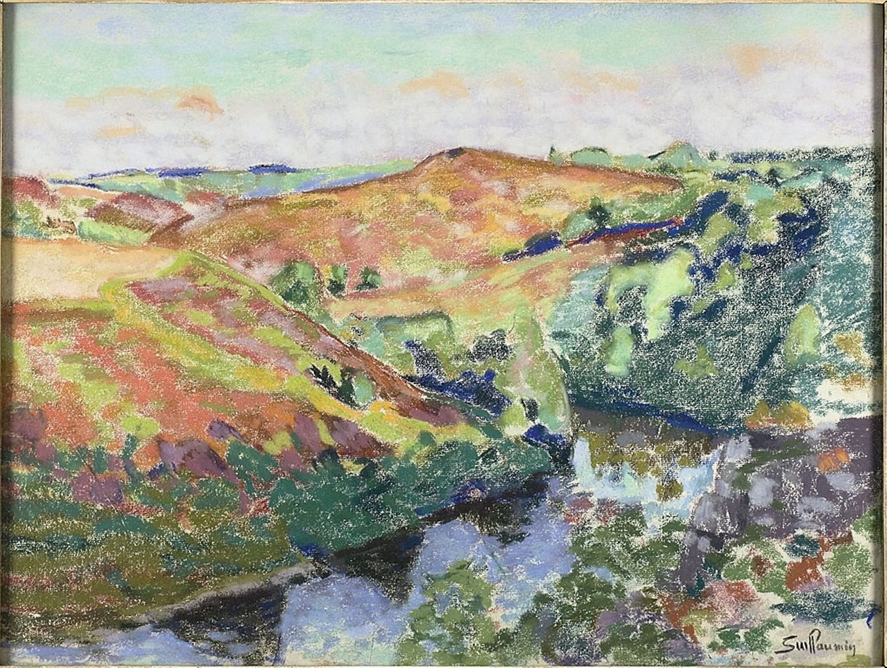 Paisagem em Crozant, c.1898 (pastel sobre papel creme) de Jean Baptiste Armand Guillaumin
