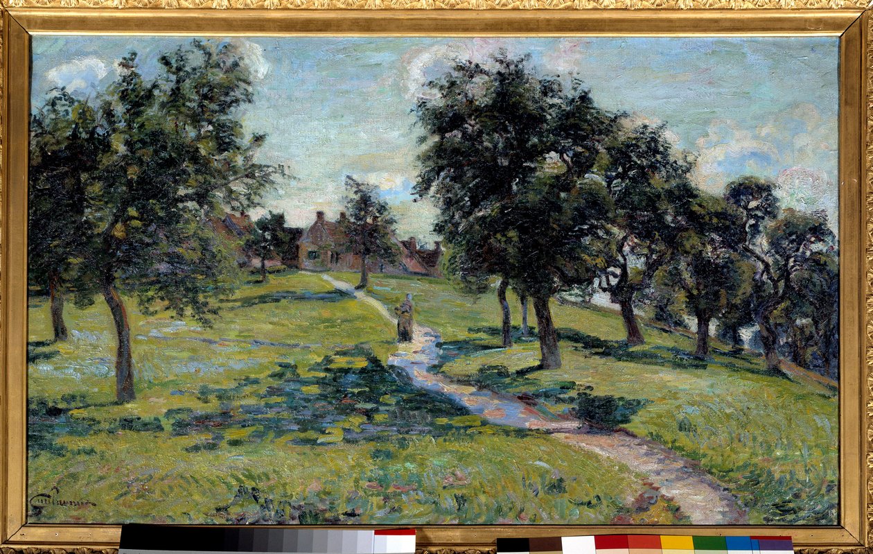 Paisagem na Normandia: macieiras. Pintura de Jean Baptiste Armand Guillaumin (1841-1927), cerca de 1887, óleo sobre tela. Dim 0,60 x 1m. Paris, Musee d